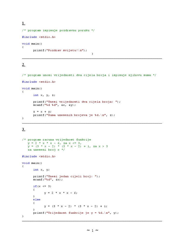 Zadaci S Vjezbi Programiranje C++ | PDF