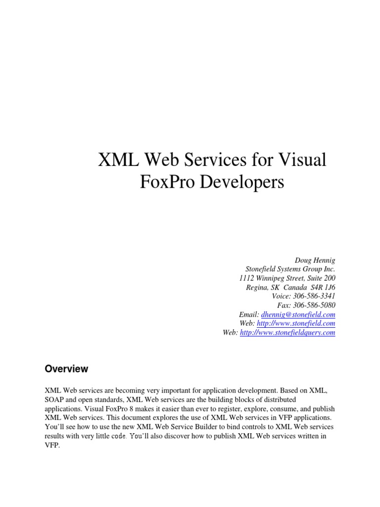 VISUAL FOX Y Pub XML Web Services | PDF