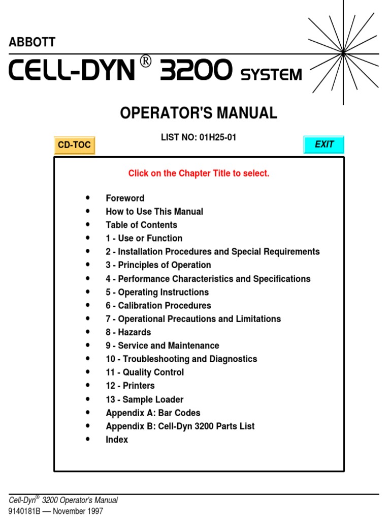 Cell Dyn 3200 Operator Manual, PDF, Calibration