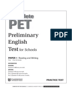 CompletePET TEST ReadingWritingPaper