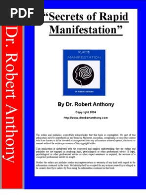 dr.Robert Anthony -  Secrets of Rapid Manifestation