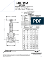 M1151 bronze gate valve dimensions