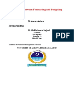 Submitted To: Sir Awaisaslam Prepared By: M.Makhdoom Sajjad: Difference Between Forecasting and Budgeting