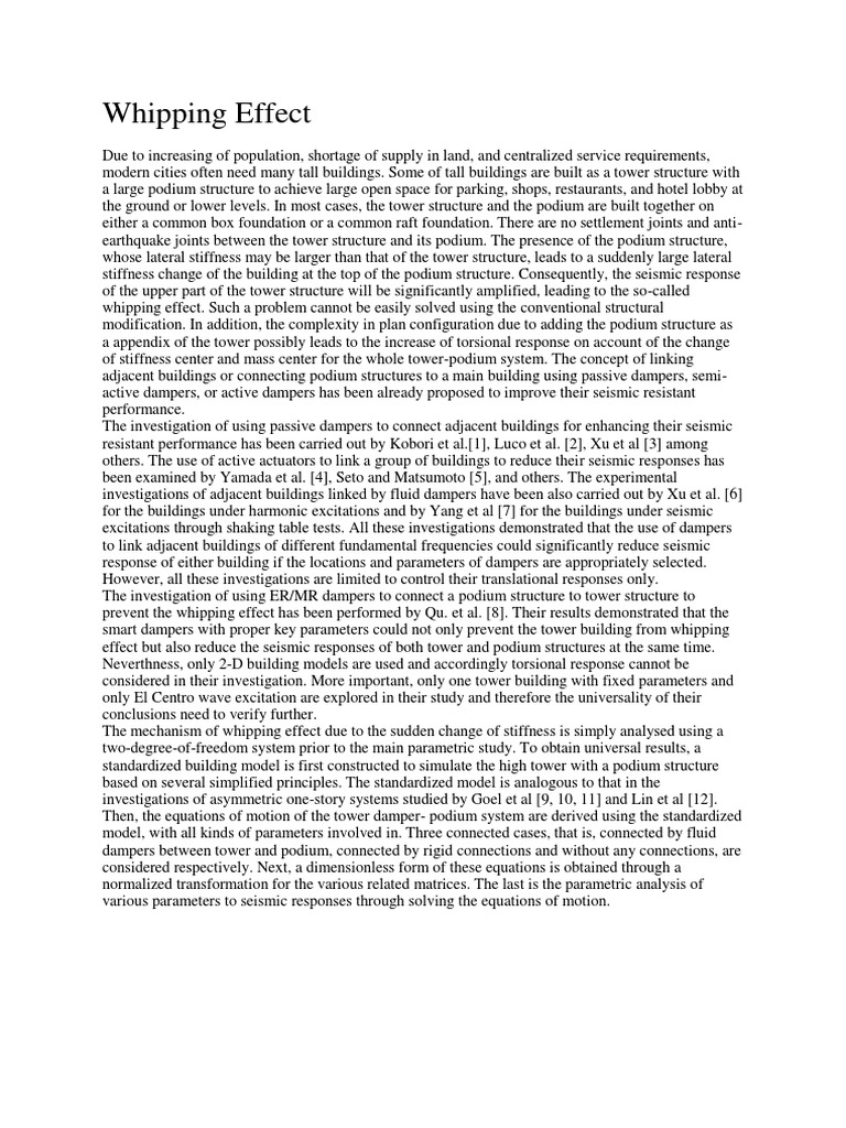 Whipping Effect Tower Physics