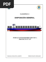 General Arrangement - Disposicion General. Portacontenedores de 2650 TEUs.