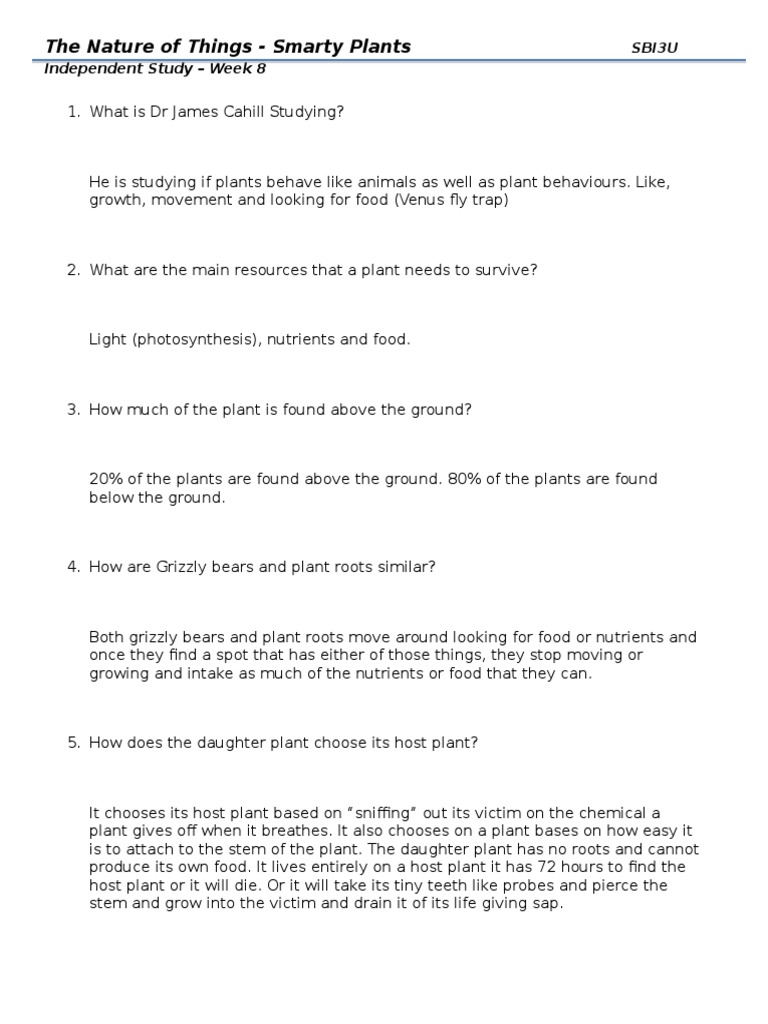 Plant Behavior and Survival Strategies | PDF | Root | Plants