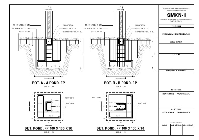 Detail Pondasi Foot Plate