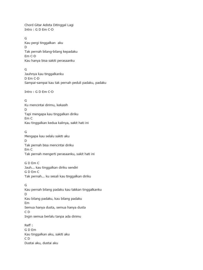 Chord Semua Bisa Bilang watterco