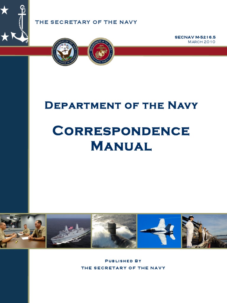 Navy Correspondence Manual M-5216.5 | PDF | Backup | Freedom Of ...
