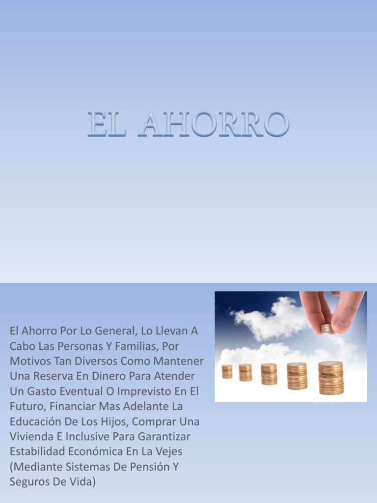 16 - EL AHORRO.ppt | Dinero | Ahorro | Prueba gratuita de 30 días | Scribd