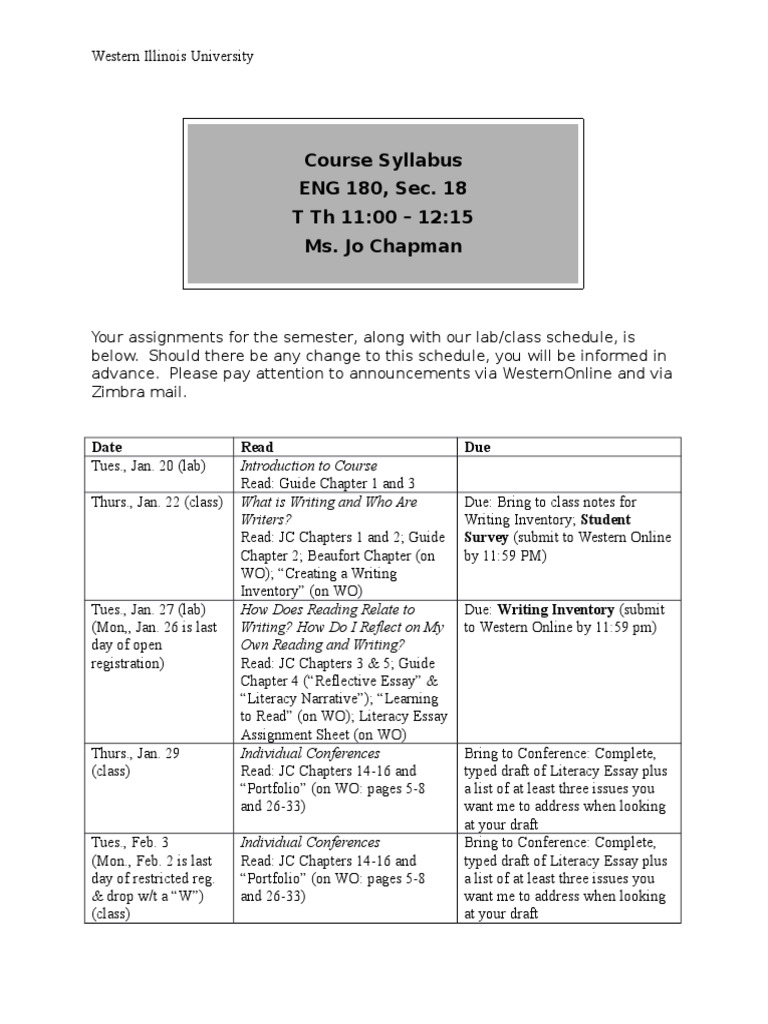 Spring syllabus essay picture