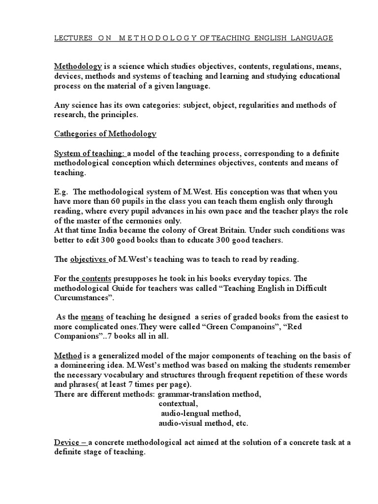 1 - Lectures On Methodology | PDF