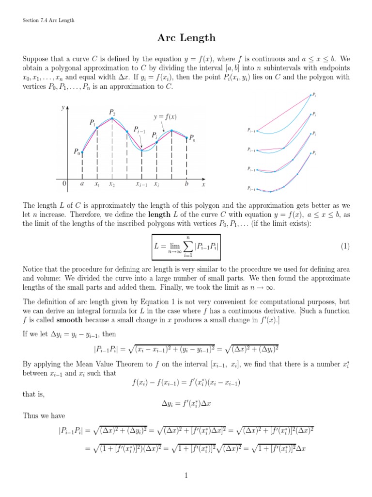 Arc Length | PDF | Integral | Curve