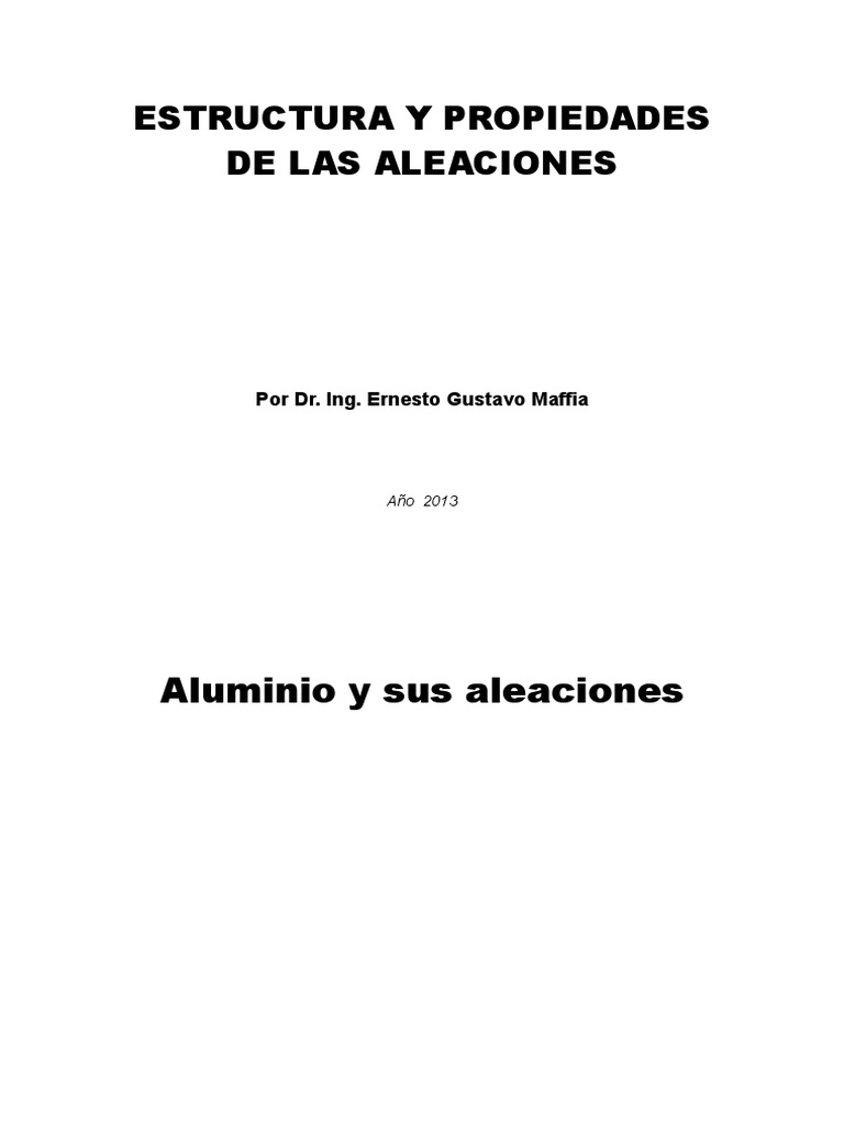 Aluminio y Sus Aleaciones | PDF
