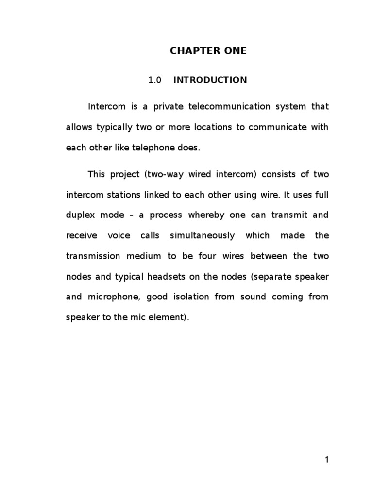 2-Way Wired Intercom | PDF | Capacitor | Microphone