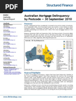 Australian Mortgage Delinquency by Postcode (2010 - September)