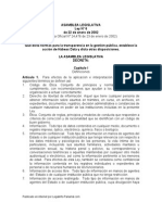 Ley #6 Del 22 de Enero de 2002