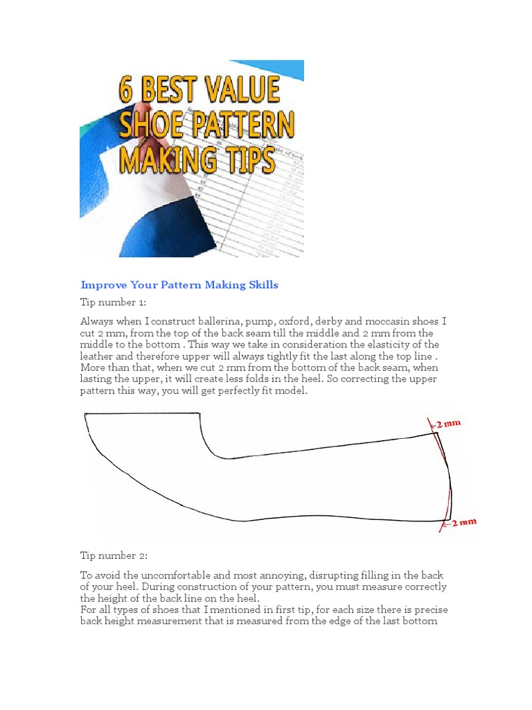 Shoe Pattern Making Tips and Techniques | PDF | Shoe | Foot