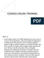 Cognos OnliCOGNOS  Online Training | Online COGNOS Training in usa, uk, Canada, Malaysia, Australia, India, Singapore.ne Training