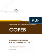 Formulaire COFEB 34e Promotion Bis