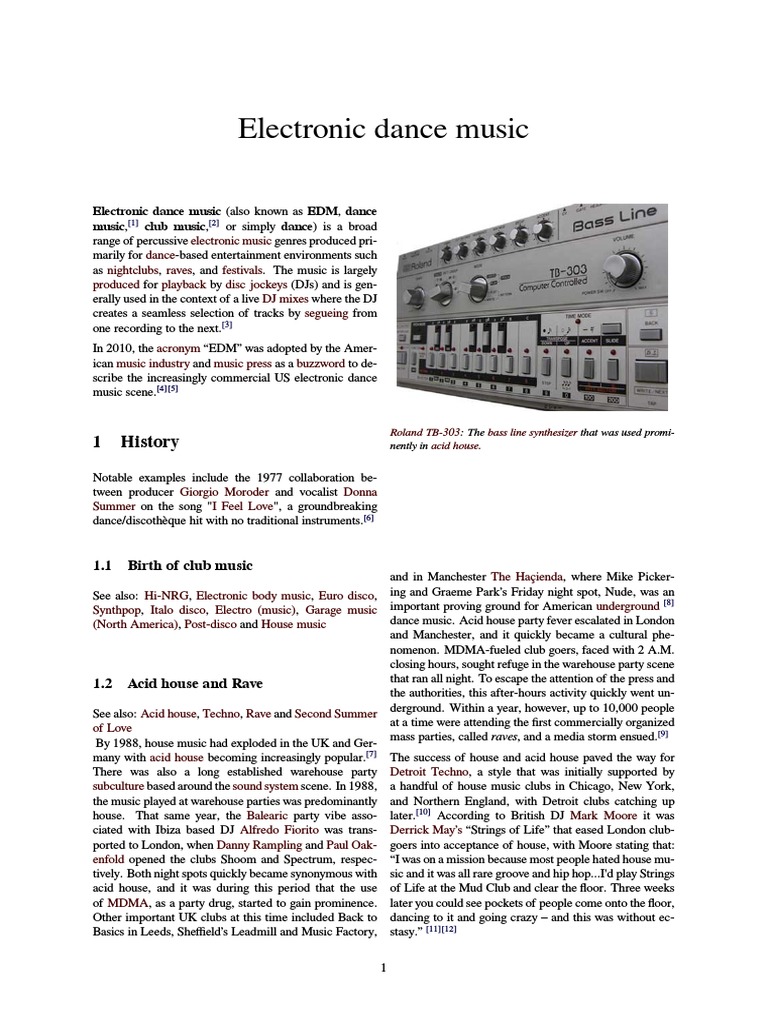 Electronic Dance Music PDF Dance Music Musical Subgenres