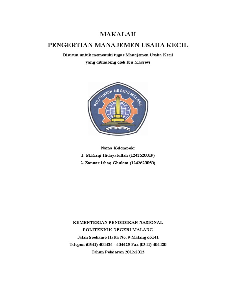 Contoh Makalah Manajemen Usaha Kecil