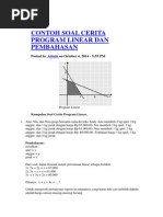 Contoh Soal Cerita Program Linear Dan Pembahasan