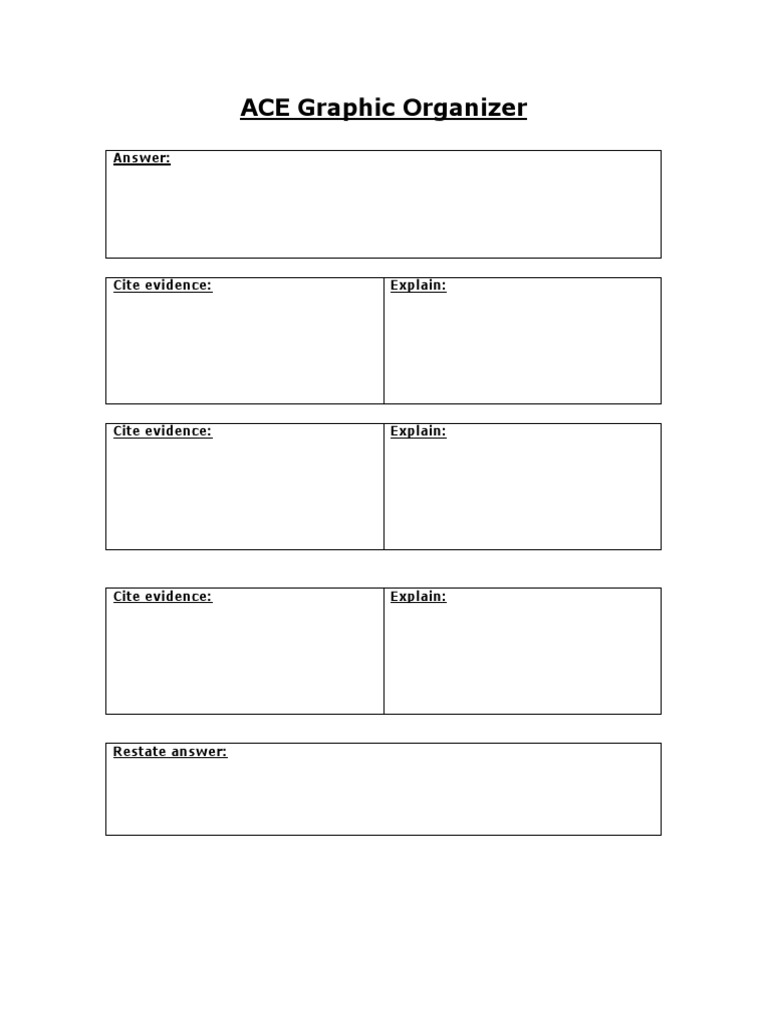 ACE Graphic Organizer Guide | PDF | Teaching Methods & Materials