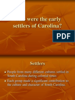 Who Were The Early Settlers of SC