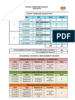 School Term and Holidays 2014