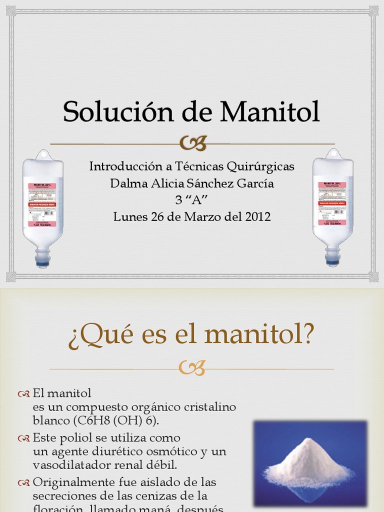 Uso y Dosis de Manitol en Terapia | PDF