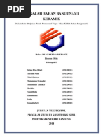 Download Tugas Bahan Bangunan Makalah Keramik Kelompok 2 by JonnyOo SN250248284 doc pdf