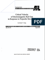 In Response To Projectile Movement: Critical Velocity of Electromagnetic Rail Gun