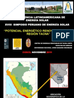 Potencial Energetico Renovable en La Region Tacna