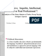 A Discourse Analysis of Recep Tayyip Erdoğan