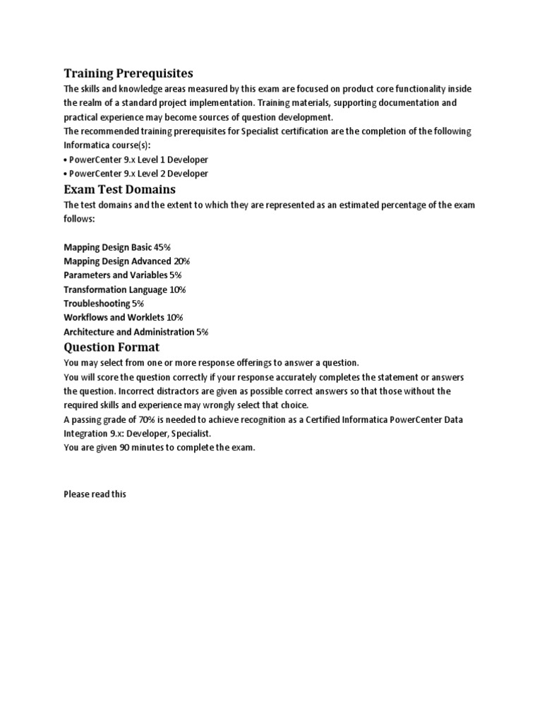 Informatica PowerCenter Certification Guide | PDF | Business | Computers