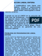 Programacion Lineal Entera Un Modelo Matemático Que