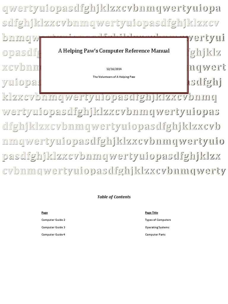 Computer Reference Manual Guide | PDF | Personal Computers | Operating ...