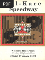 1993 Kil Kare Speedway Nascar Winston Racing Series Race Program