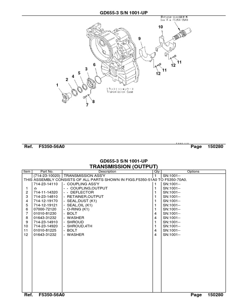 GD655-3 S/N 1001-UP: Transmission (Output) | PDF
