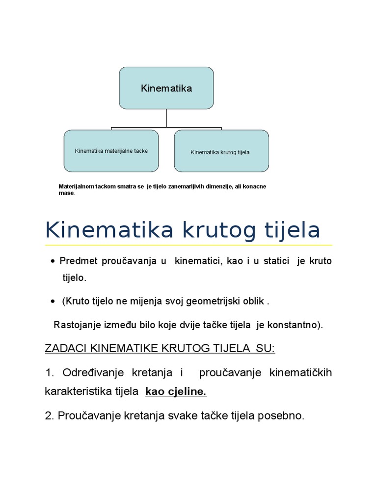 Kinematika Krutog Tijela | PDF