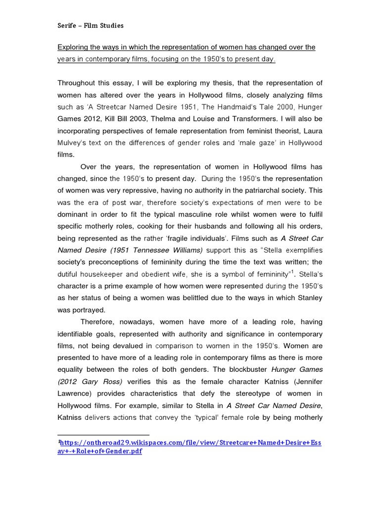 Evolving Female Representation in Film | PDF | Gender Role | Critical ...