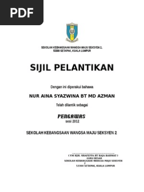 Sijil Contoh Pdf