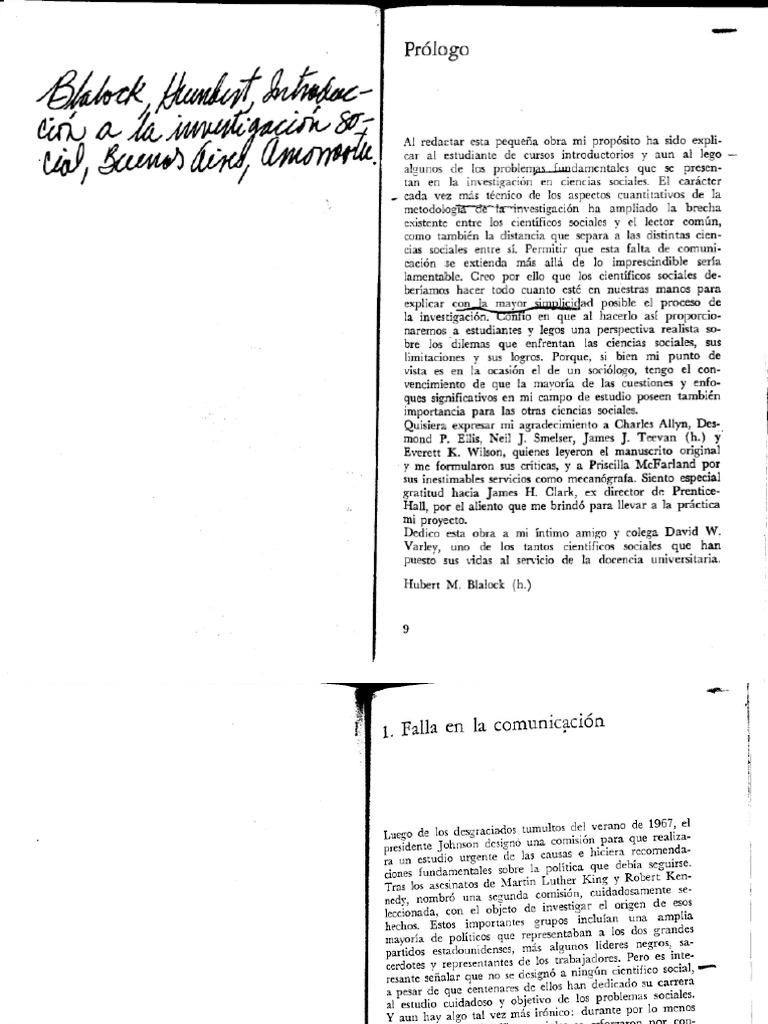 Introducción A La Investigación Social. Blalock | PDF