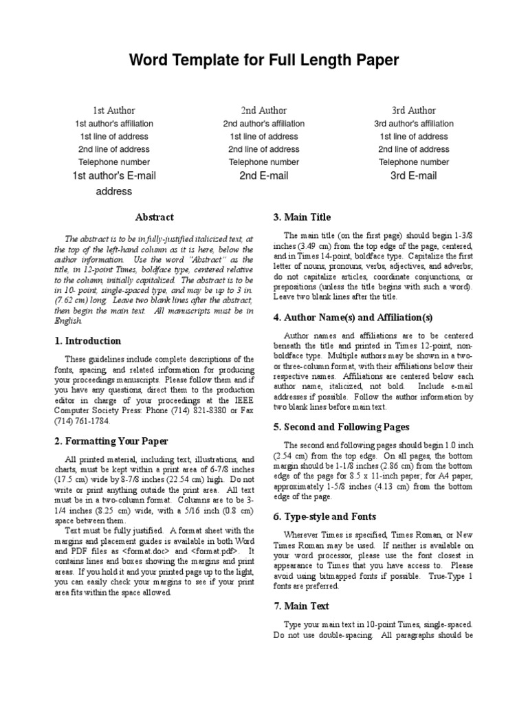 2 Double Column Research Paper Format | PDF | Times New Roman 