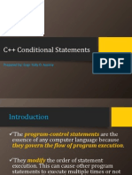 C++ Conditional Statements: Prepared By: Engr. Yolly D. Austria