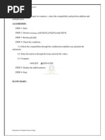 Specification: (6) (B) C Program To Input Two Matrices, Check The Compatibility and Perform Addition and