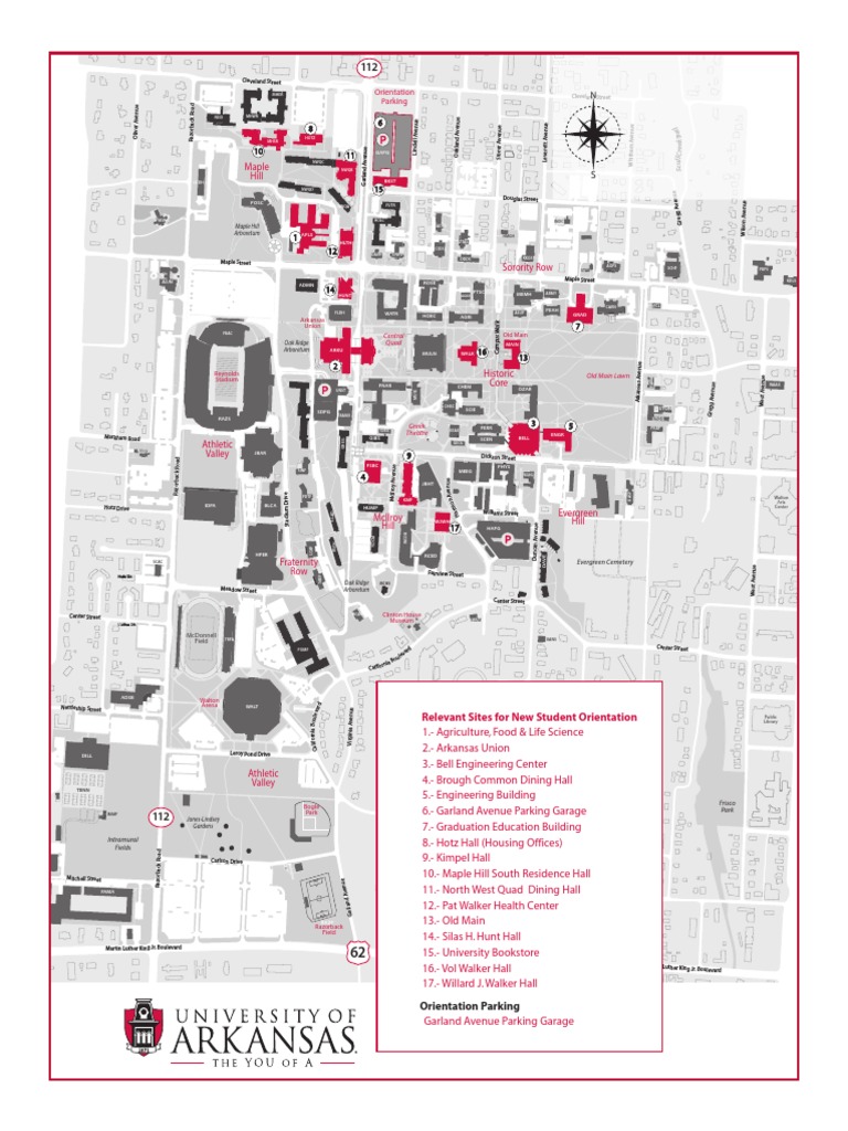 UArk Campus Map PDF Southeastern Conference Arkansas