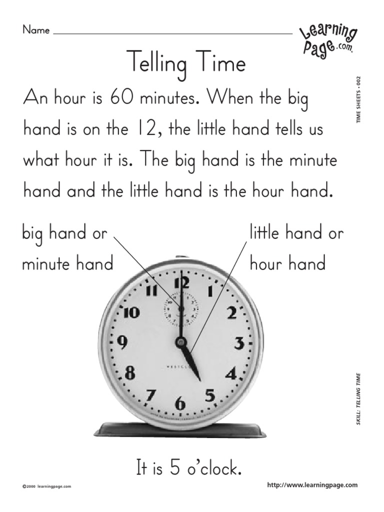 Understanding Clock Hands | PDF