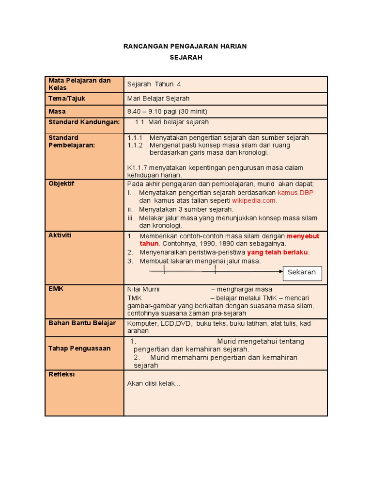 Pengertian Sejarah Tahun 4 Quiz